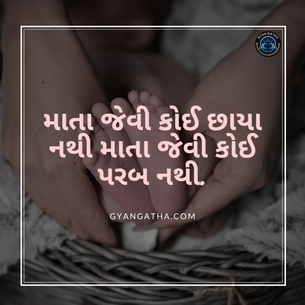 માતા જેવી કોઈ છાયા નથી માતા જેવી કોઈ પરબ નથી.
