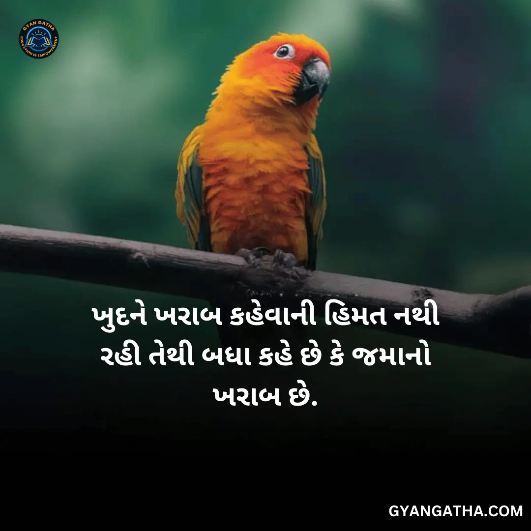 ખુદને ખરાબ કહેવાની હિમત નથી રહી તેથી બધા કહે છે કે જમાનો ખરાબ છે.