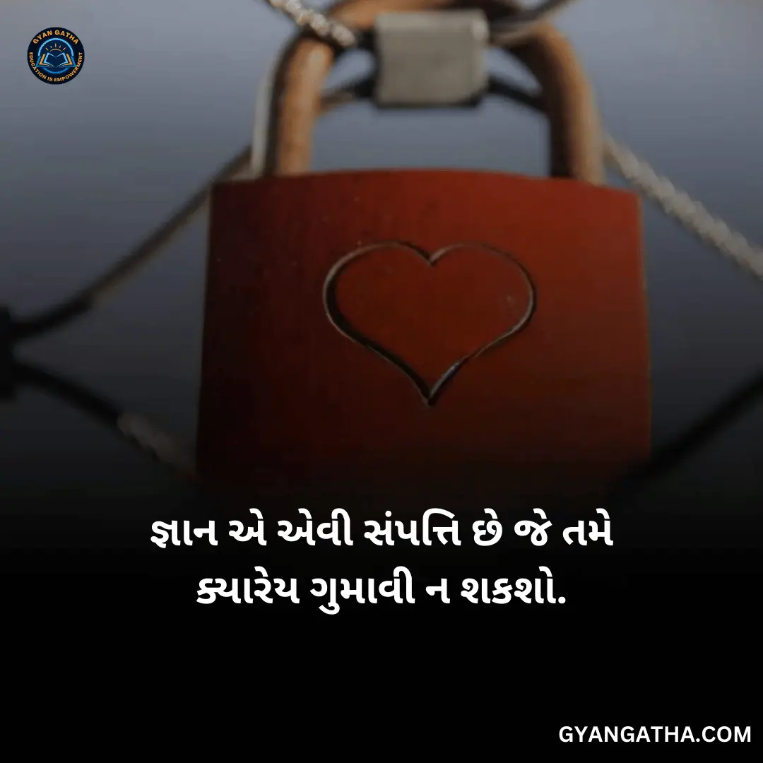 જ્ઞાન એ એવી સંપત્તિ છે જે તમે ક્યારેય ગુમાવી ન શકશો