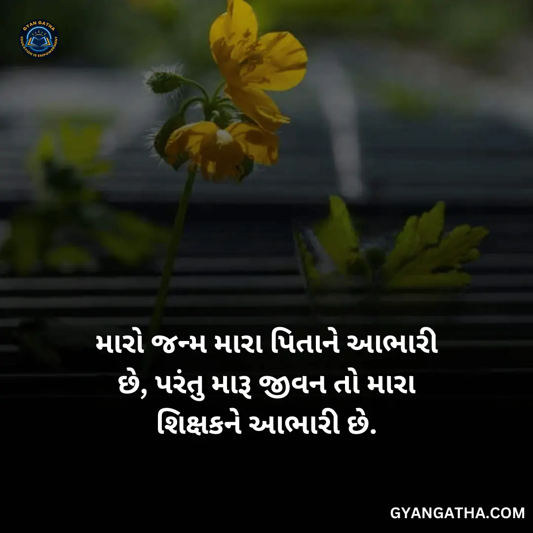 મારો જન્મ મારા પિતાને આભારી છે, પરંતુ મારૂ જીવન તો મારા શિક્ષકને આભારી છે.
