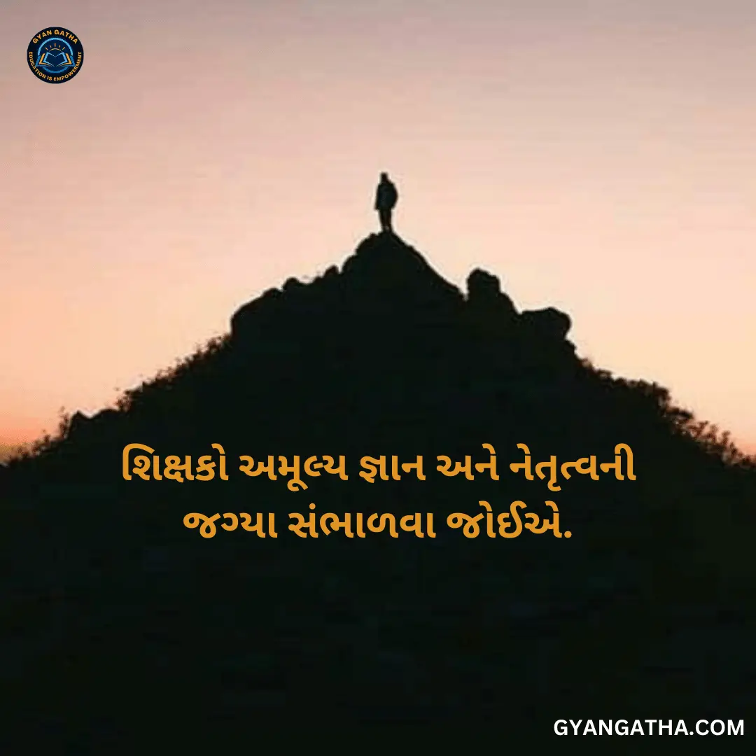 શિક્ષકો અમૂલ્ય જ્ઞાન અને નેતૃત્વની જગ્યા સંભાળવા જોઈએ