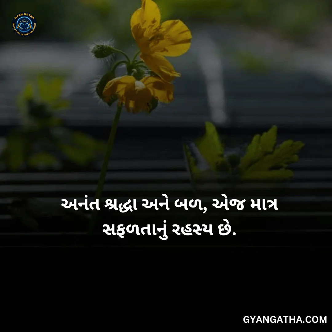 અનંત શ્રદ્ધા અને બળ, એજ માત્ર સફળતાનું રહસ્ય છે.