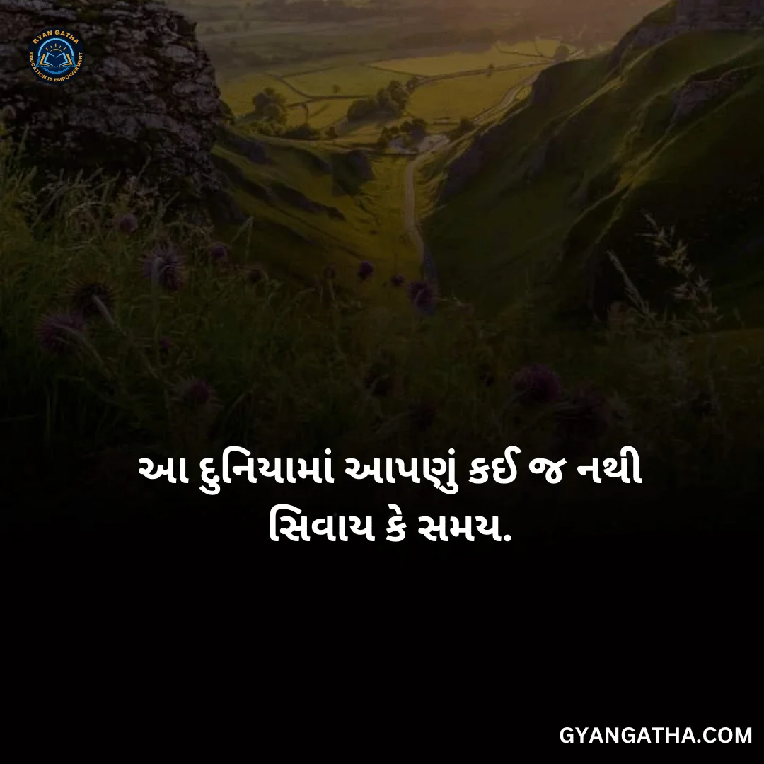 આ દુનિયામાં આપણું કઈ જ નથી સિવાય કે સમય.