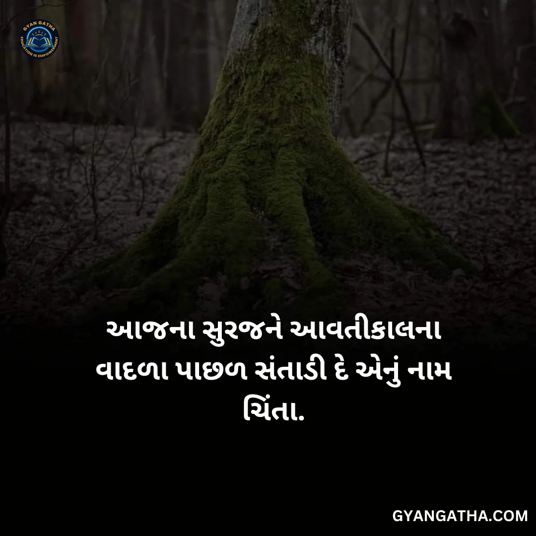 આજના સુરજને આવતીકાલના વાદળા પાછળ સંતાડી દે એનું નામ ચિંતા.
