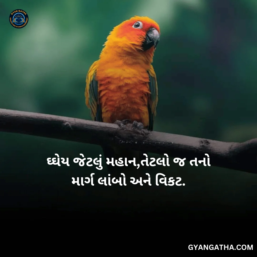 ઘ્ઘેય જેટલું મહાન,તેટલો જ તનો માર્ગ લાંબો અને વિકટ.
