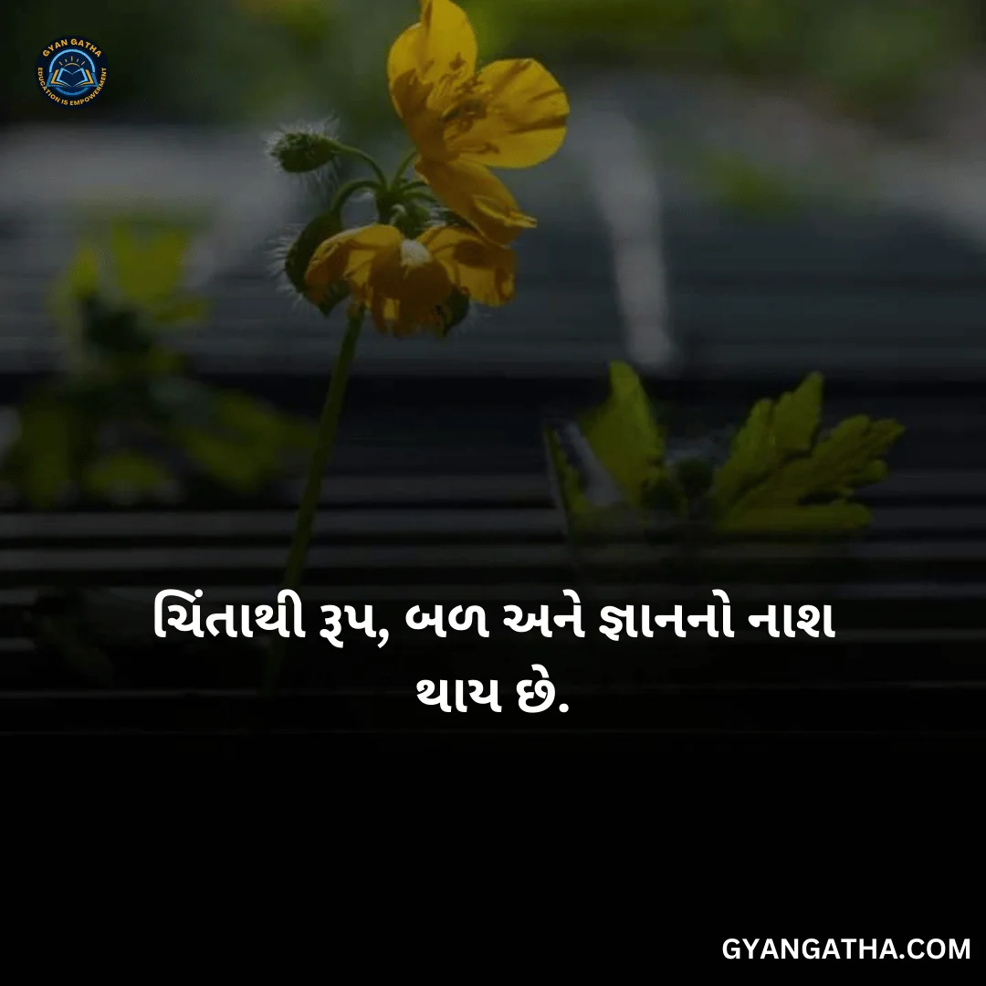 ચિંતાથી રૂપ, બળ અને જ્ઞાનનો નાશ થાય છે.