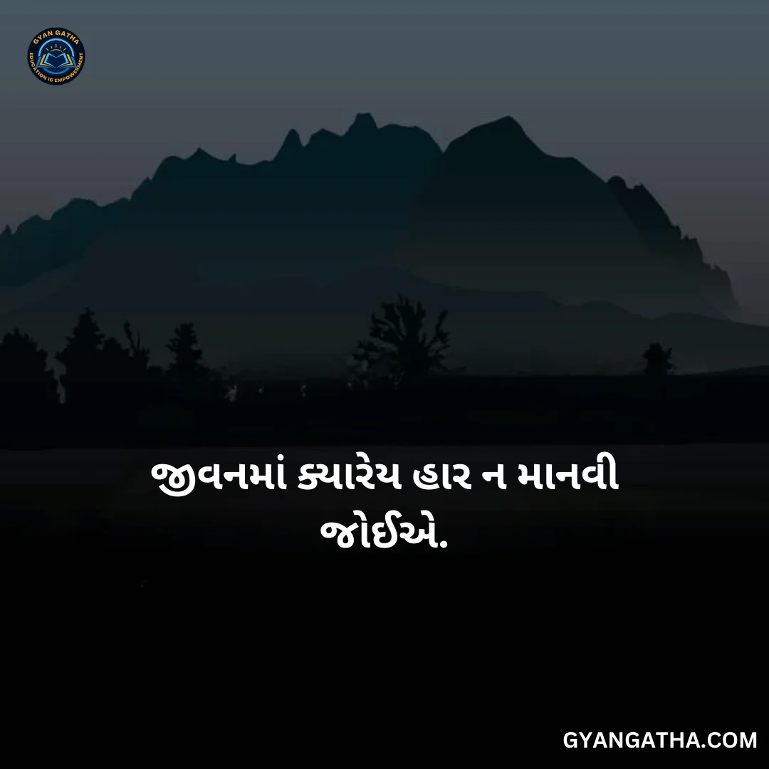 જીવનમાં ક્યારેય હાર ન માનવી જોઈએ.