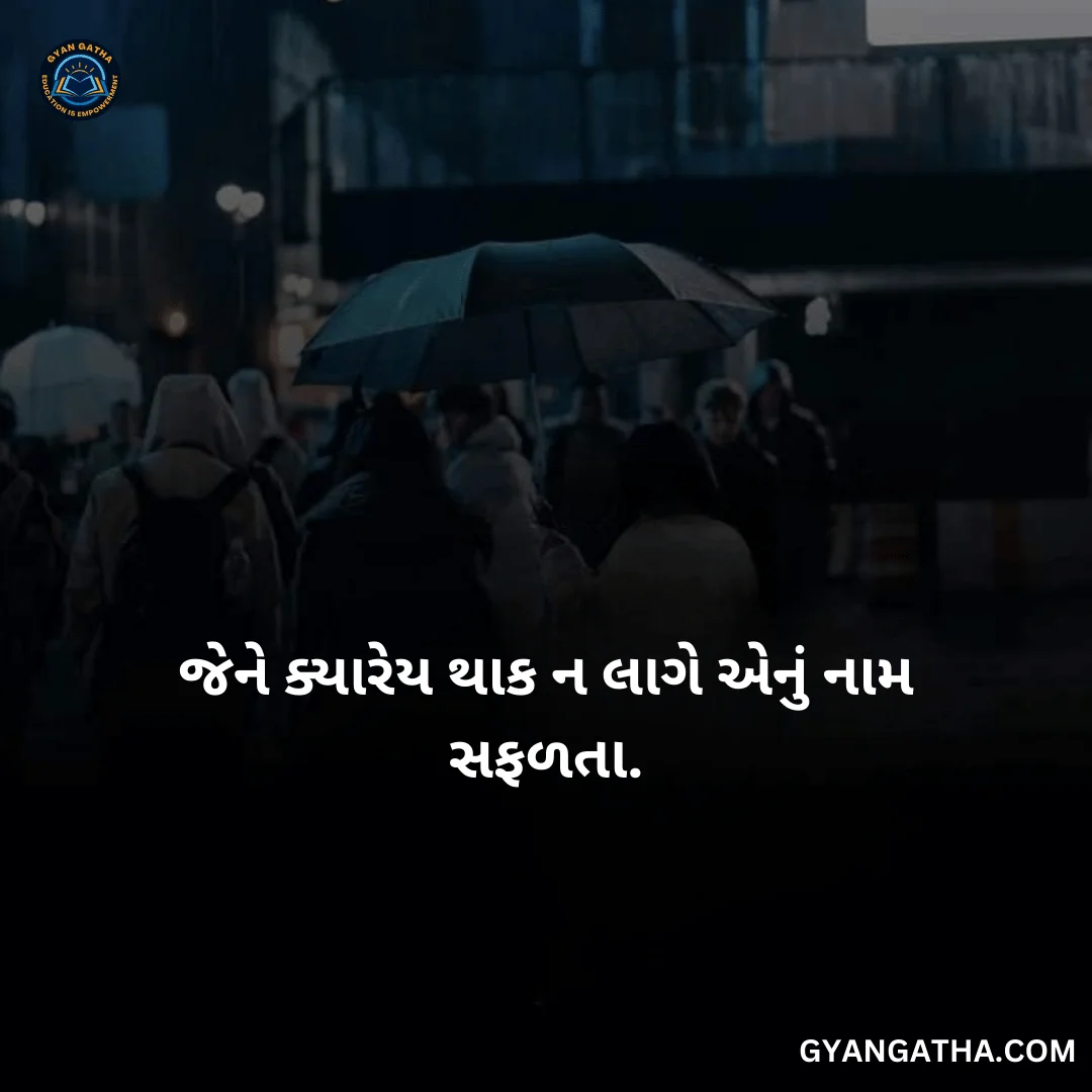 જેને ક્યારેય થાક ન લાગે એનું નામ સફળતા.