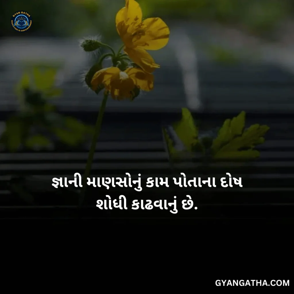 જ્ઞાની માણસોનું કામ પોતાના દોષ શોધી કાઢવાનું છે.