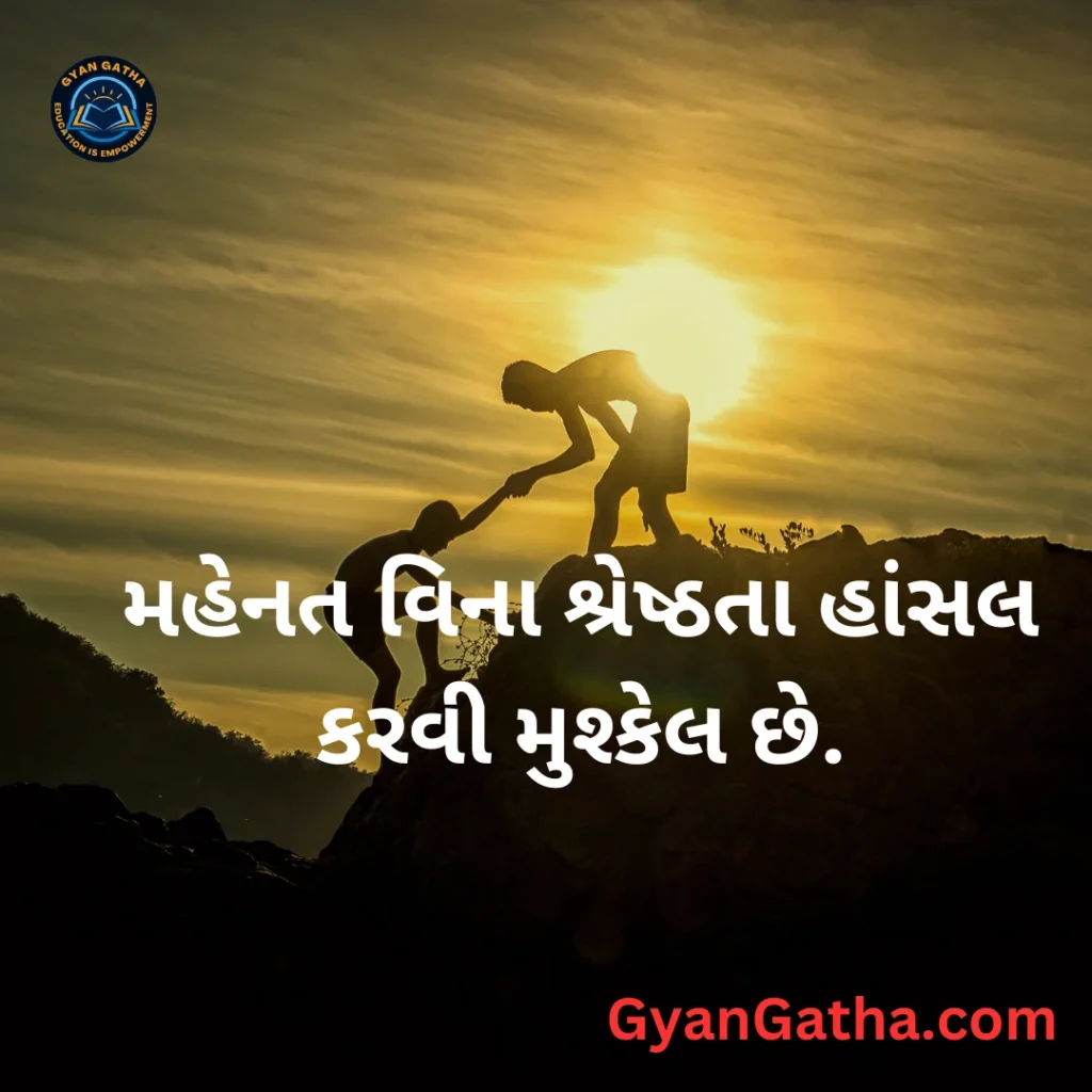 મહેનત વિના શ્રેષ્ઠતા હાંસલ કરવી મુશ્કેલ છે.